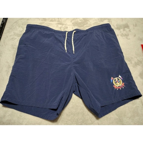 Tommy Hilfiger Swim Trunks Men M Blue Lined Beach Surf Activity Volleyball - Picture 1 of 12